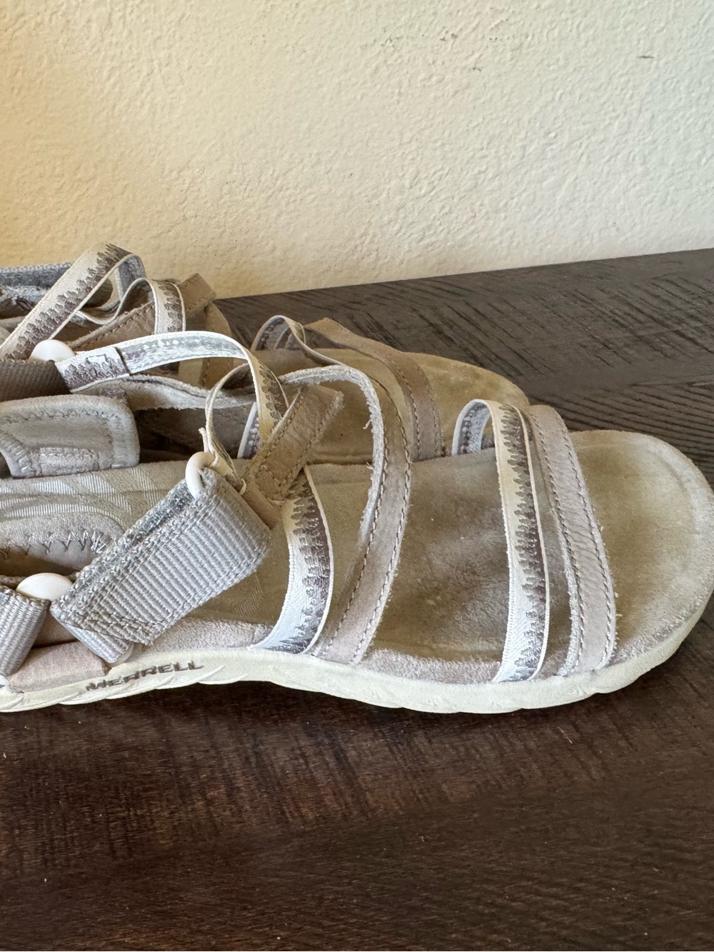 Merrell Terran 3 Cush Lattice Moon Strappy Sandals Women’s Size 7 Taupe comfort - Picture 3 of 7